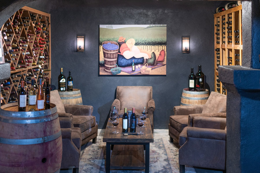 Library wines tasting area