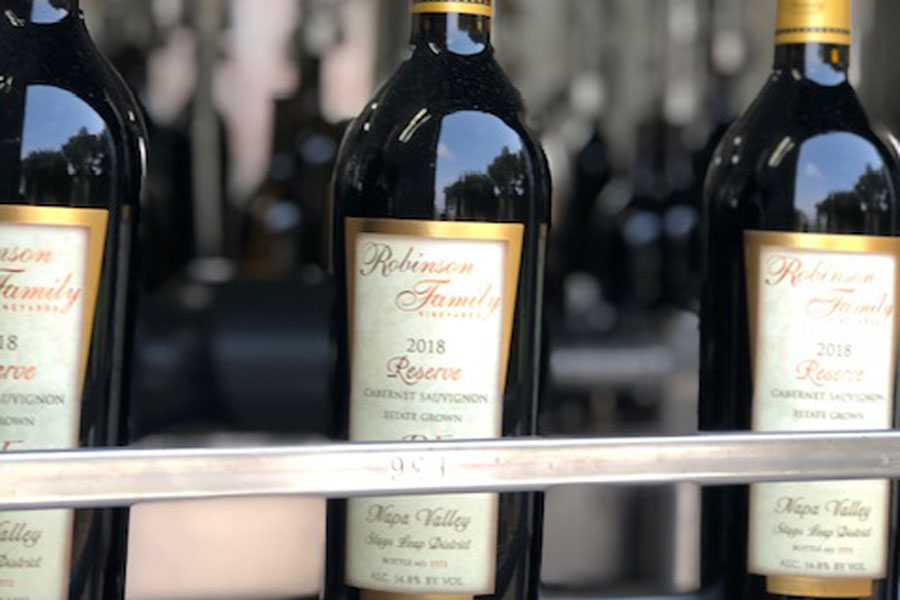 Reserve Cabernet Sauvignon on the bottling line